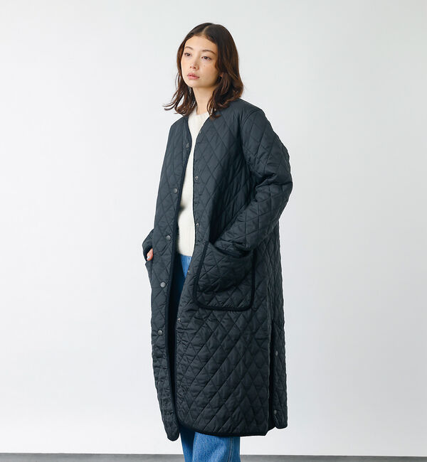 Rouge vif「【BARBOUR/バブアー】ROUND COLLAR QUILT / キルティン」|ノーカラーコート|