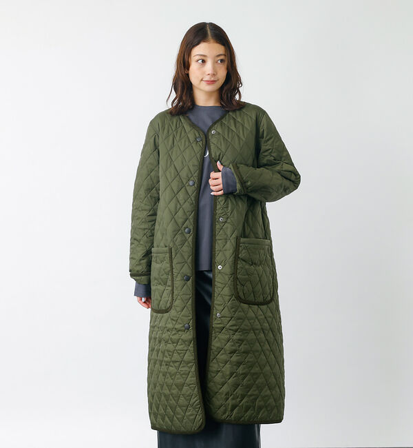 Rouge vif「【BARBOUR/バブアー】ROUND COLLAR QUILT / キルティン」|ノーカラーコート|