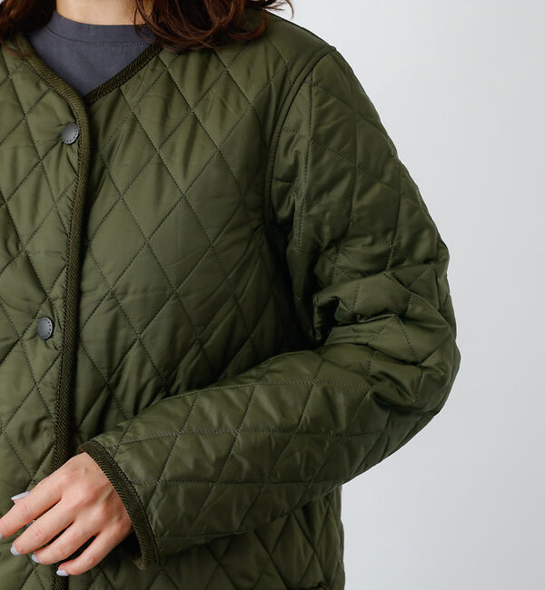Rouge vif「【BARBOUR/バブアー】ROUND COLLAR QUILT / キルティン」|ノーカラーコート|