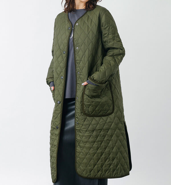 Rouge vif「【BARBOUR/バブアー】ROUND COLLAR QUILT / キルティン」|ノーカラーコート|