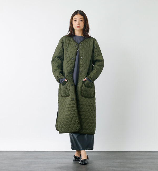 Rouge vif「【BARBOUR/バブアー】ROUND COLLAR QUILT / キルティン」|ノーカラーコート|