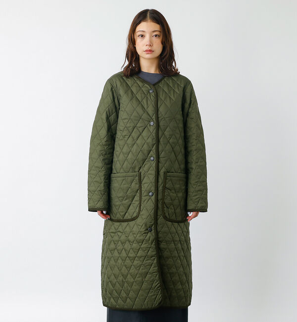 Rouge vif「【BARBOUR/バブアー】ROUND COLLAR QUILT / キルティン」|ノーカラーコート|