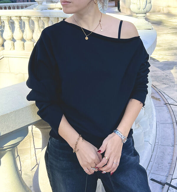 Rouge vif「オフショルスウェットプルオーバー」|スウェット・ジャージ|