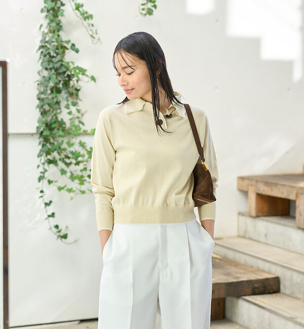 Rouge vif「カラースキームポロニットプルオーバー」|ニット・セーター|