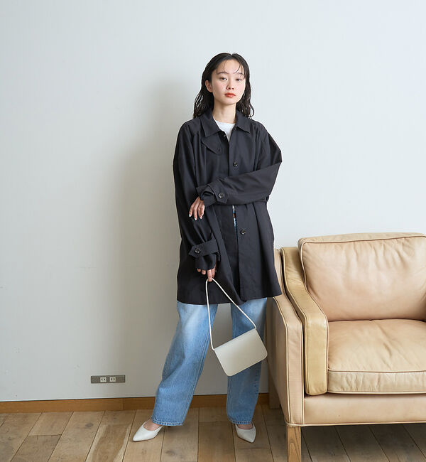 Rouge vif「ピーチ加工ステンカラーハーフコート」|ステンカラーコート|