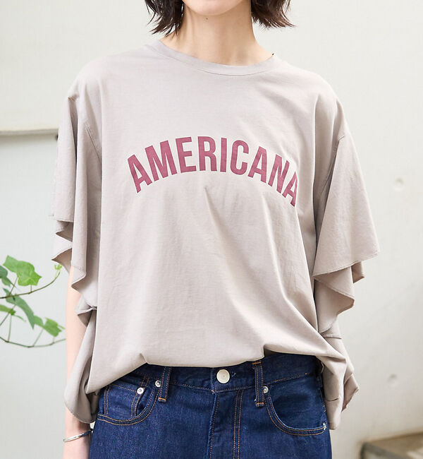 Rouge vif「【AMERICANA&times;MICA＆DEAL/ アメリカーナ&times;マイカ】fill te」|Tシャツ・カットソー|ベージュ