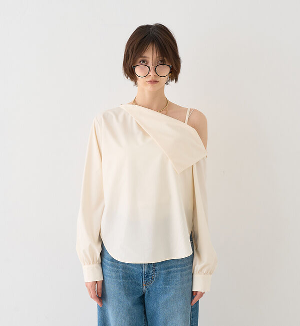 Rouge vif「【新色登場】【一部店舗限定】アシメオフショルブラウス」|シャツ・ブラウス|
