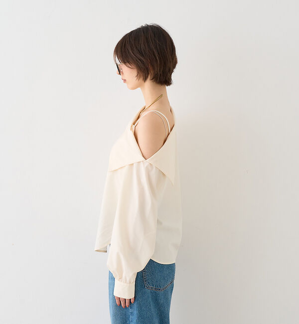 Rouge vif「【新色登場】【一部店舗限定】アシメオフショルブラウス」|シャツ・ブラウス|