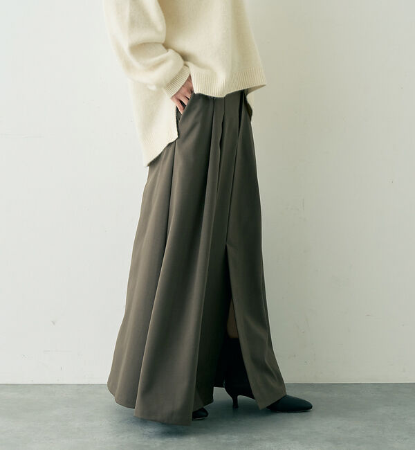 Rouge vif「【人気追加】タックフレアマキシスカート」|スカート|