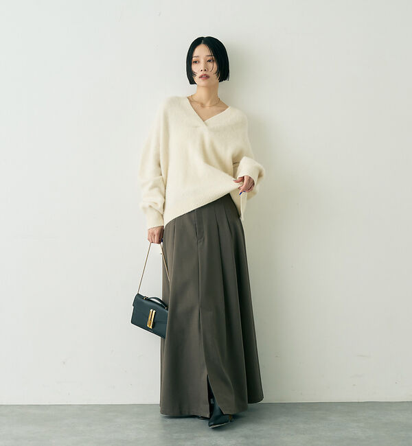 Rouge vif「【人気追加】タックフレアマキシスカート」|スカート|