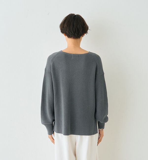 Rouge vif「片畦ハートVネックコットンプルオーバーニット【予約】」|ニット・セーター|