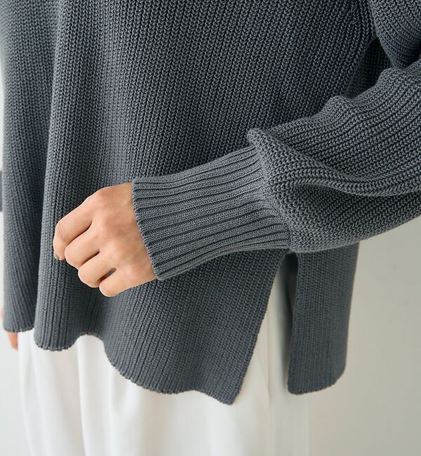 Rouge vif「片畦ハートVネックコットンプルオーバーニット【予約】」|ニット・セーター|