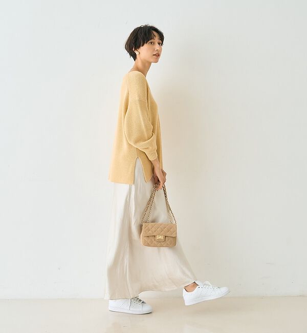 Rouge vif「片畦ハートVネックコットンプルオーバーニット【予約】」|ニット・セーター|