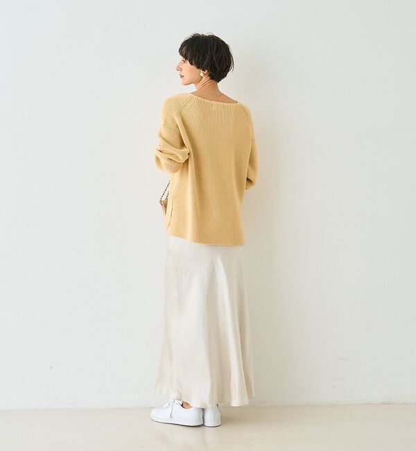 Rouge vif「片畦ハートVネックコットンプルオーバーニット【予約】」|ニット・セーター|