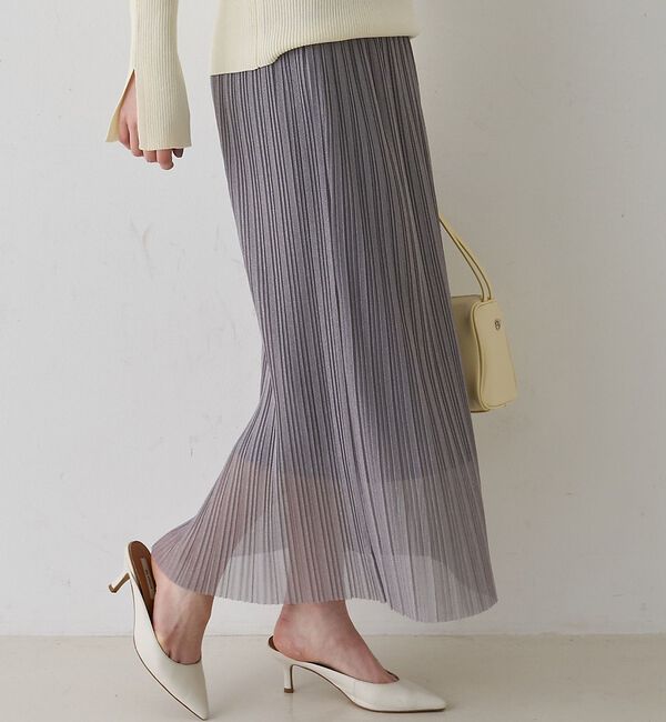 Rouge vif「【一部店舗限定】ラメシアープリーツスカート」|スカート|グレー