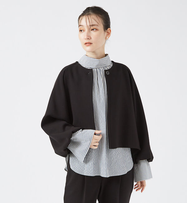 qualite「【セットアップ対応】ダブルクロスバルーンジャケット」|その他|ブラック
