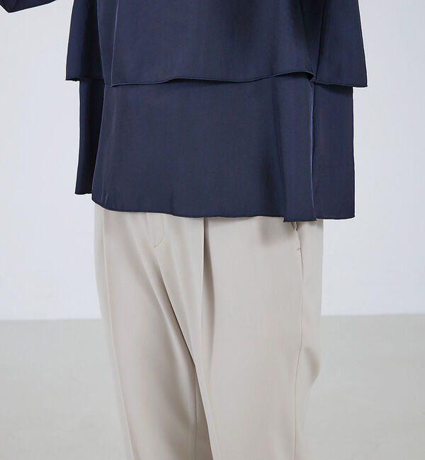 qualite「ブライトツイルティアードブラウス」|シャツ・ブラウス|