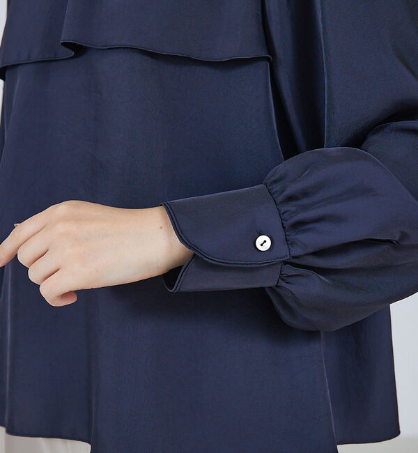 qualite「ブライトツイルティアードブラウス」|シャツ・ブラウス|