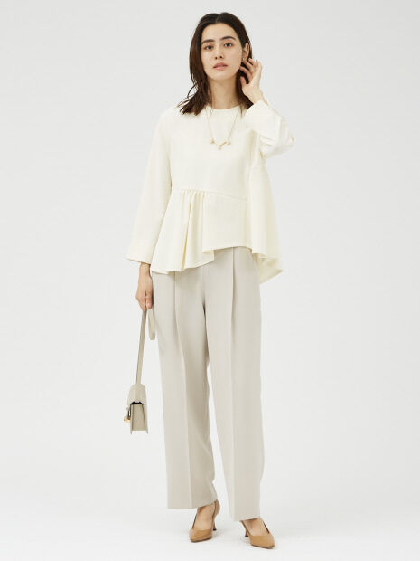 qualite「ペプラムギャザーアシメブラウス/オケージョン/セレモニー」|シャツ・ブラウス|