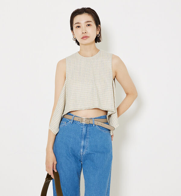 qualite「ミックスカラーツイードノースリーブ」|キャミソール|