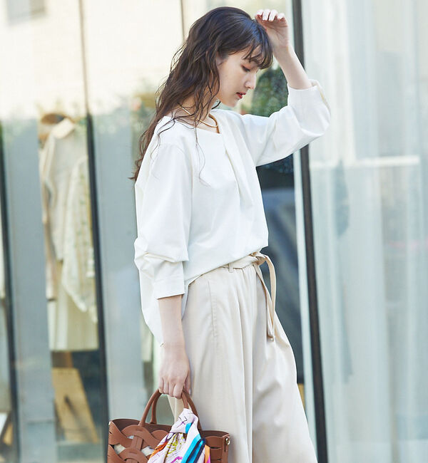 qualite「2WAYストレッチタックブラウス」|シャツ・ブラウス|