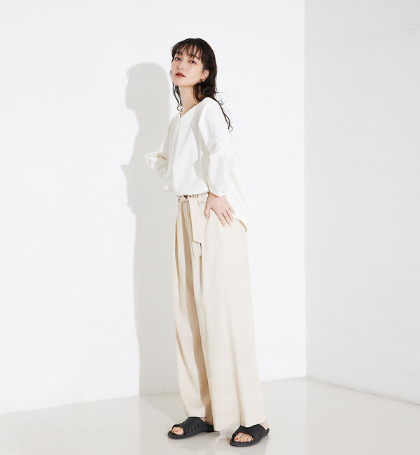 qualite「2WAYストレッチタックブラウス」|シャツ・ブラウス|