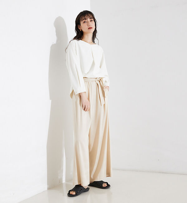 qualite「2WAYストレッチタックブラウス」|シャツ・ブラウス|