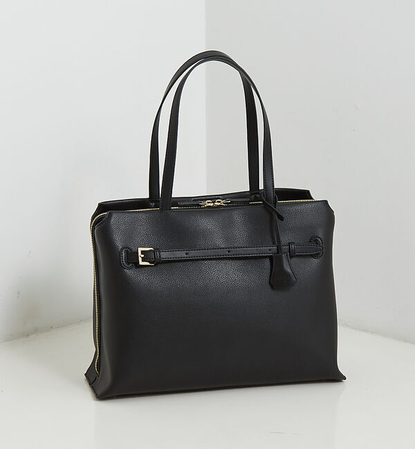 LOWELL things「【BAILA掲載】Squlay/ベルテッドセパレートトートL」|ビジネスバッグ|ブラック