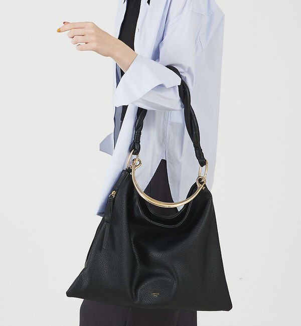 LOWELL things「【STORY掲載】Mira/WハンドルHOBOワンショルダーバッグ」|ショルダー・メッセンジャー|ブラック