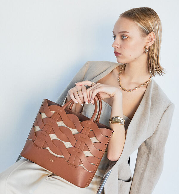 LOWELL things「Corde/レザーウェービーメッシュ2WAYトートバッグ」|トートバッグ|