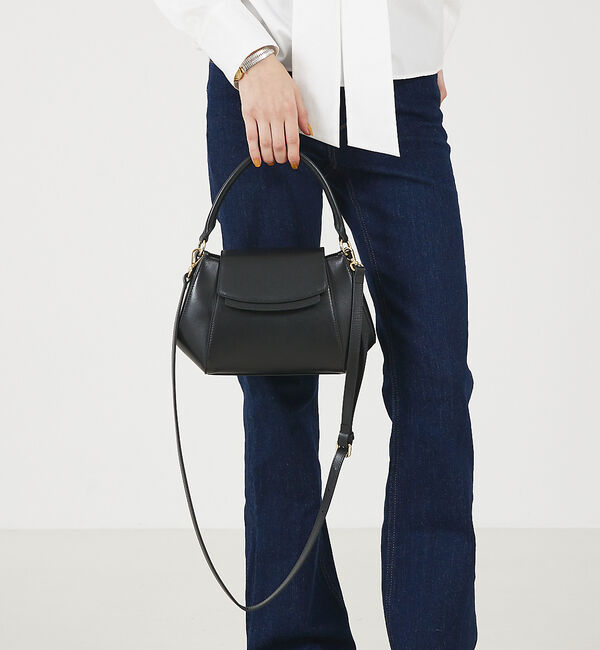 LOWELL things「Bijou/レザーTOPハンドル2WAYショルダーバッグ」|ショルダー・メッセンジャー|ブラック