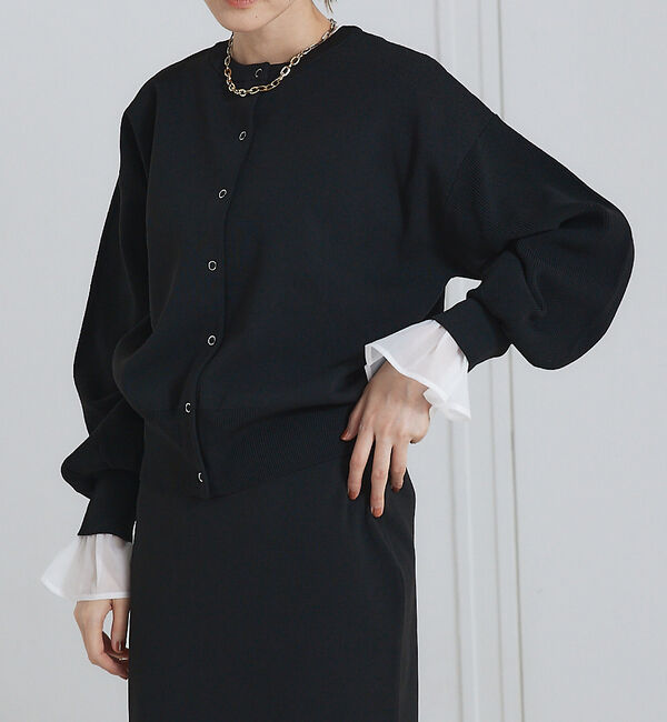 abahouse mavie「ポリエステル2WAYショートカーデ」|カーディガン|ブラック