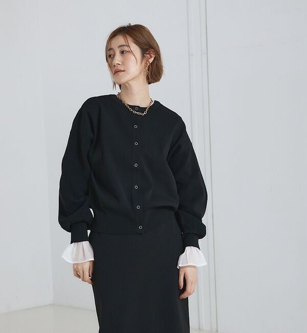 abahouse mavie「ポリエステル2WAYショートカーデ」|カーディガン|