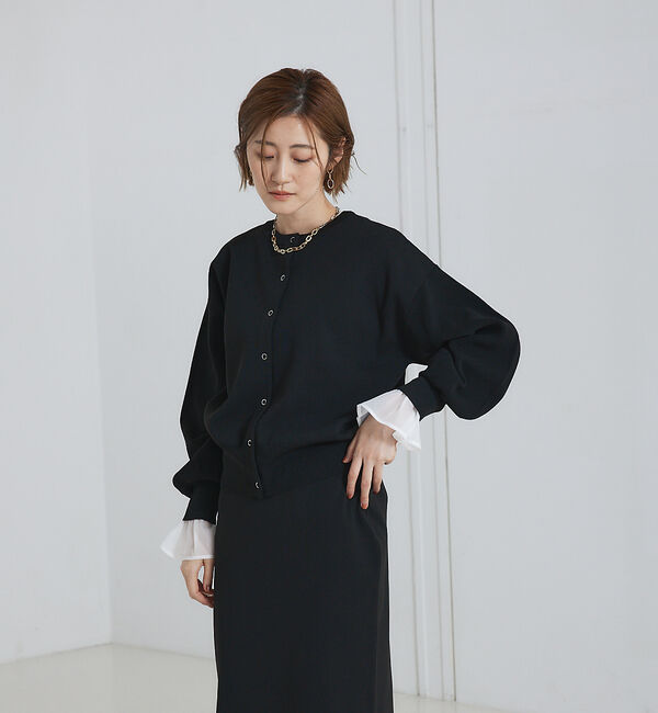 abahouse mavie「ポリエステル2WAYショートカーデ」|カーディガン|