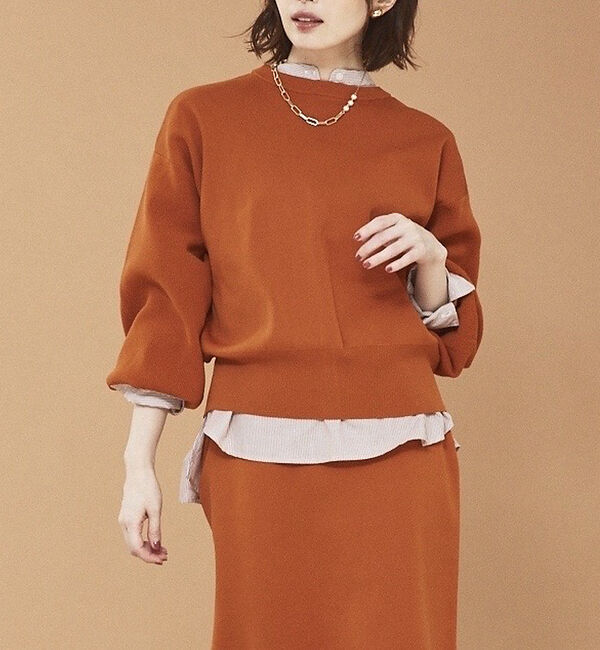 abahouse mavie「ポリエステル2WAYショートカーデ」|カーディガン|ダークオレンジ