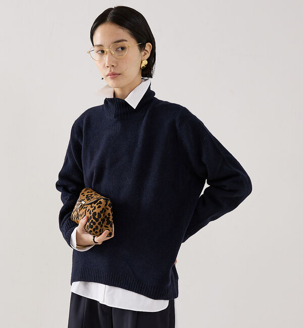 The Store by C' 「【COCUCA】セーブルウールニットプルオーバー」|ニット・セーター|ネイビー