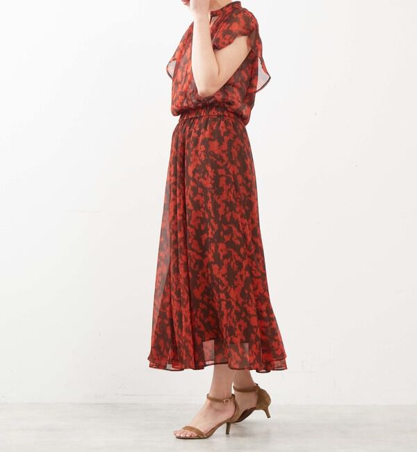 Liesse「プリント楊柳フレンチスリーブブラウス」|シャツ・ブラウス|