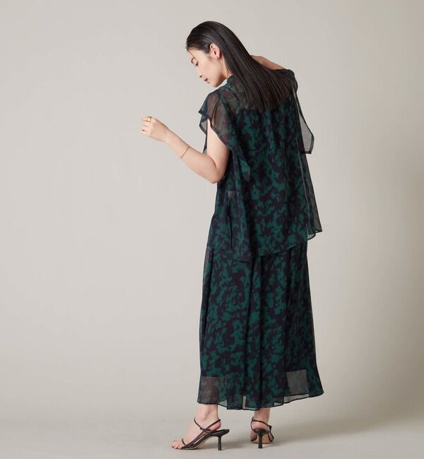 Liesse「プリント楊柳フレンチスリーブブラウス」|シャツ・ブラウス|