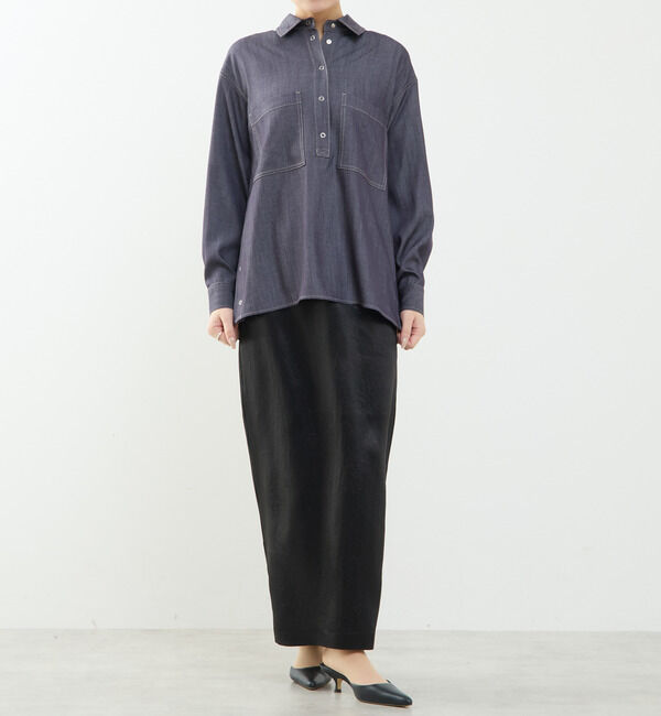 SOFFITTO「サイドスリットデニムシャツ」|シャツ・ブラウス|