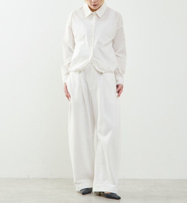 SOFFITTO「ビジュー付裾ドローストリングブラウス」|シャツ・ブラウス|