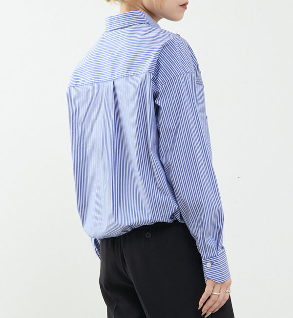 SOFFITTO「ビジュー付裾ドローストリングブラウス」|シャツ・ブラウス|