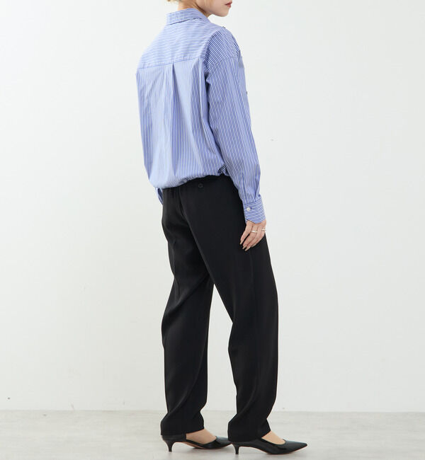 SOFFITTO「ビジュー付裾ドローストリングブラウス」|シャツ・ブラウス|