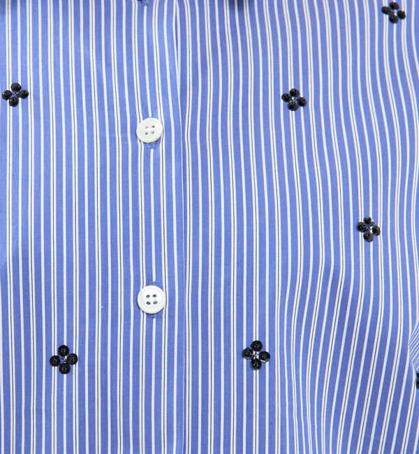 SOFFITTO「ビジュー付裾ドローストリングブラウス」|シャツ・ブラウス|