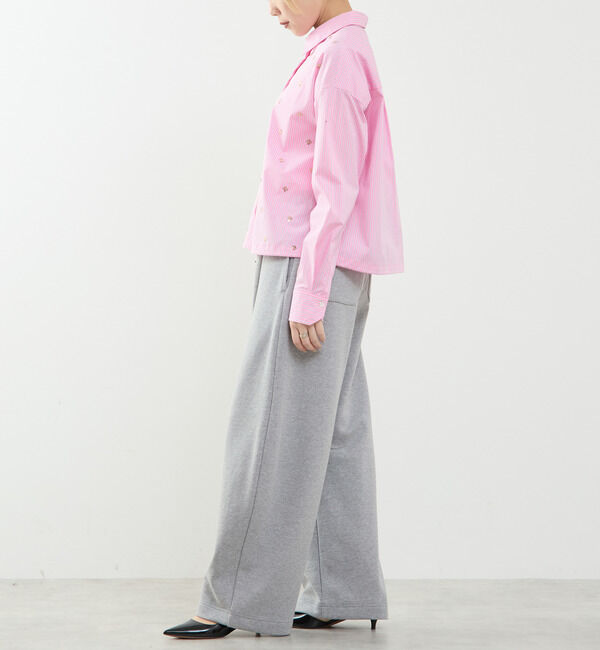 SOFFITTO「ビジュー付裾ドローストリングブラウス」|シャツ・ブラウス|