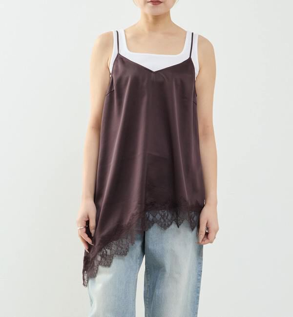 SOFFITTO「レイヤードキャミワンピース」|ワンピース|ブラウン