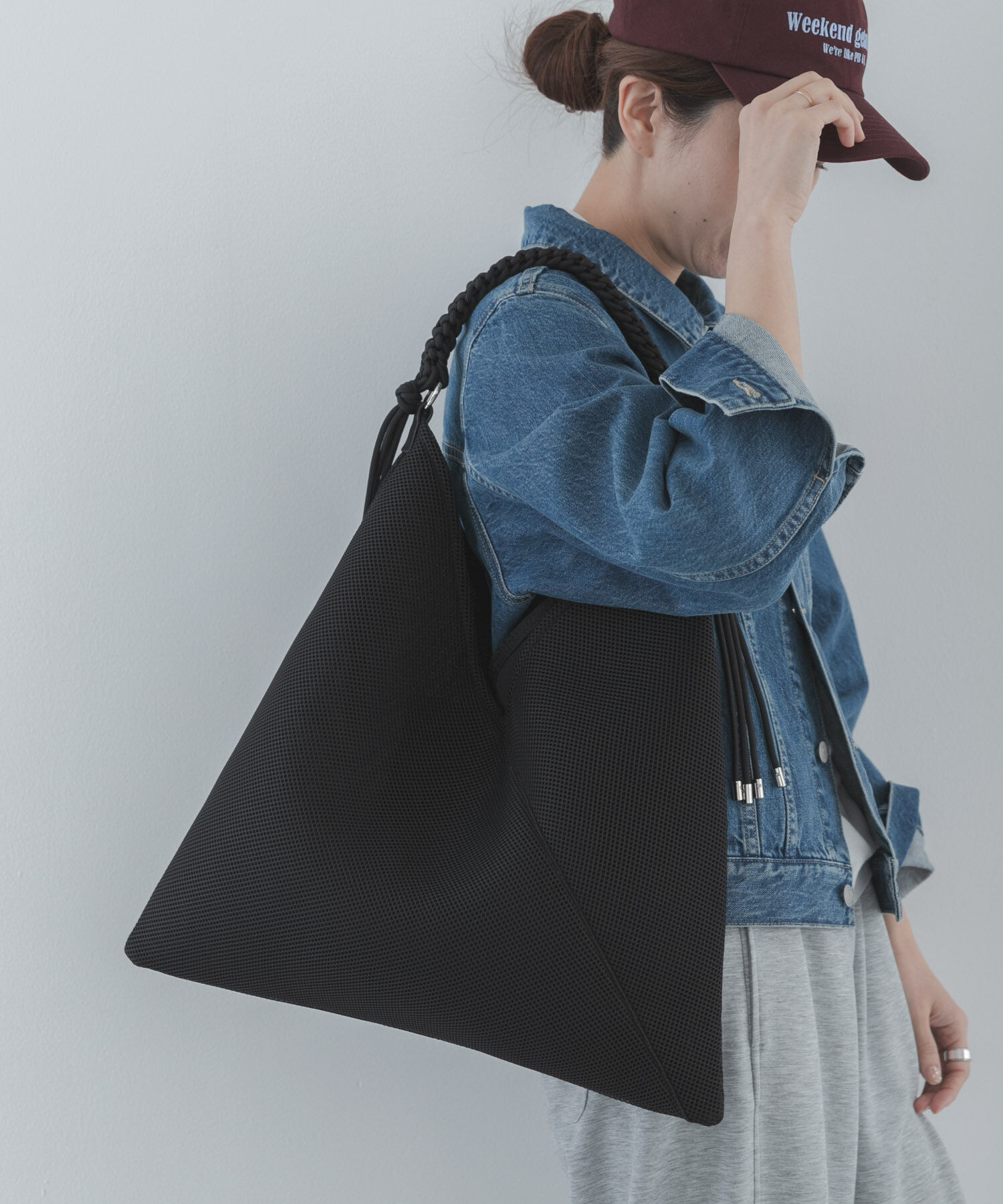 Sonny Label 「LE VERNIS　パラコードハンドルメッシュバッグ」|ハンドバッグ|ブラック