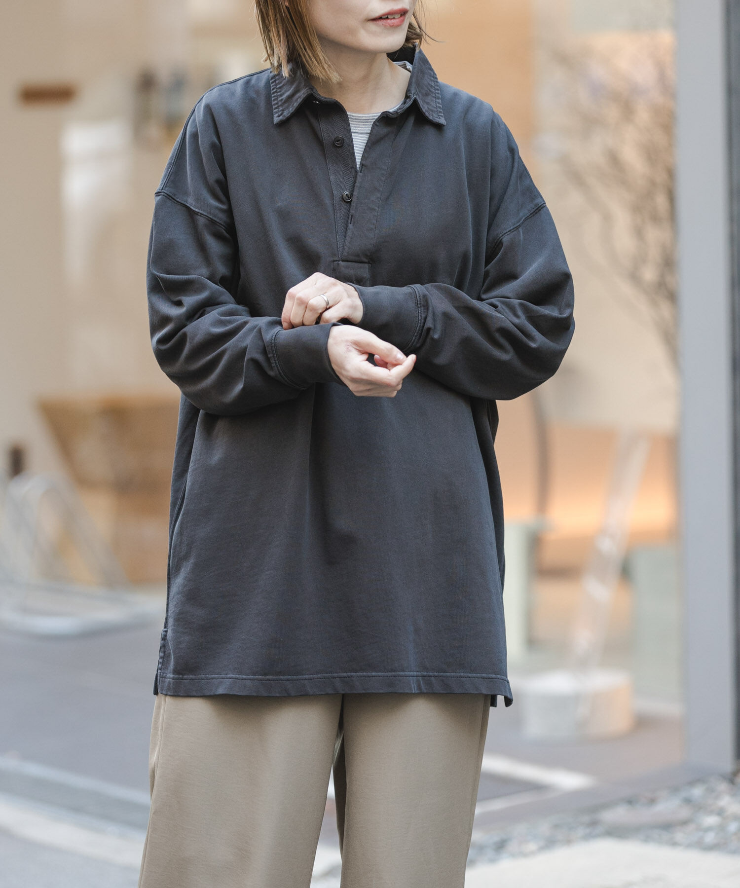 URBAN RESEARCH DOORS「FORK&SPOON　ガーメントダイビッグラガーシャツ」|Tシャツ・カットソー|