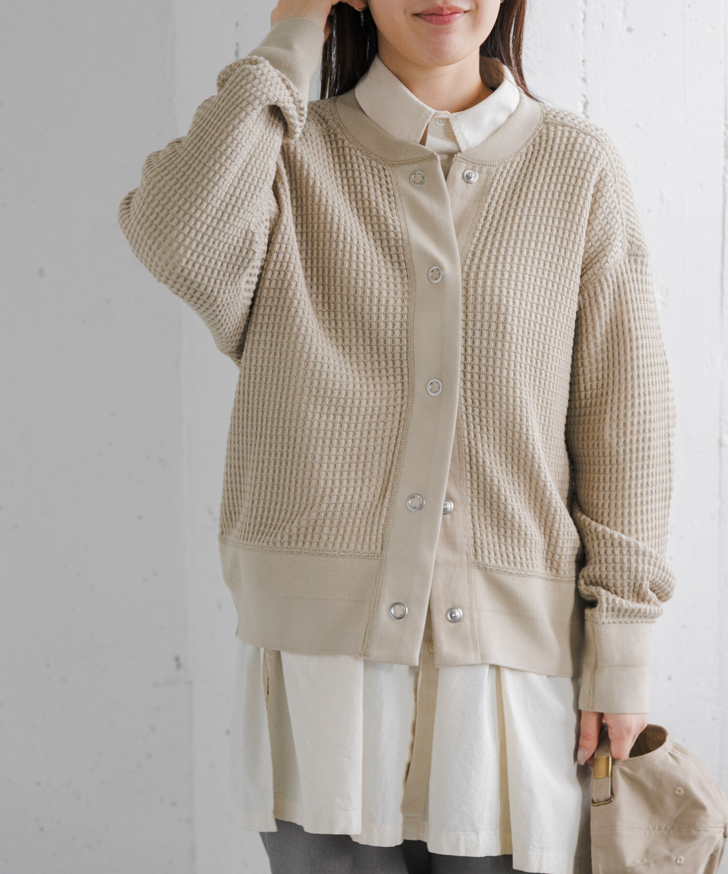 URBAN RESEARCH DOORS「FORK&SPOON　ワッフルカーディガン」|カーディガン|