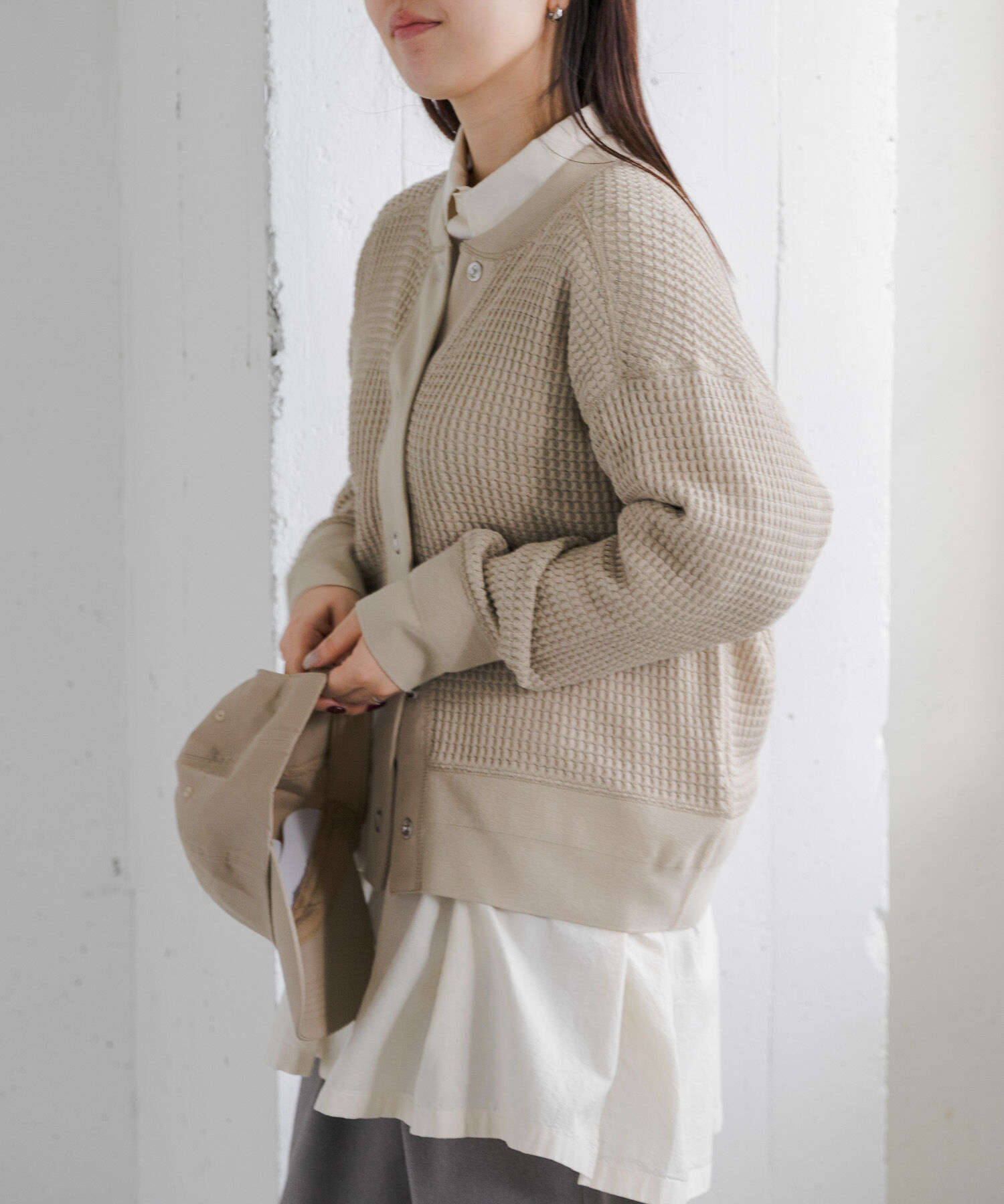 URBAN RESEARCH DOORS「FORK&SPOON　ワッフルカーディガン」|カーディガン|