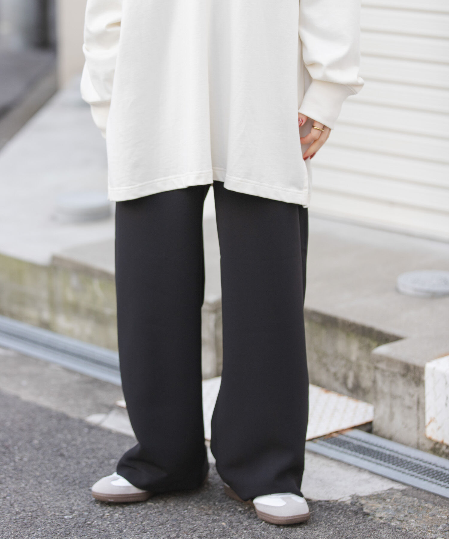 URBAN RESEARCH DOORS「FORK&SPOON　ダブルクロスイージーパンツ」|その他|ブラック